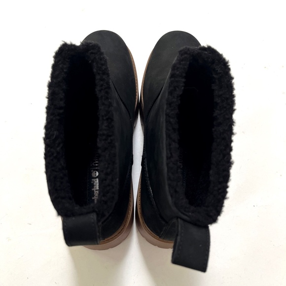 NWOB Timberland Stone Street Mid Faux Fur Black Nubuck Ankle Boots Size 10 - Picture 7 of 10
